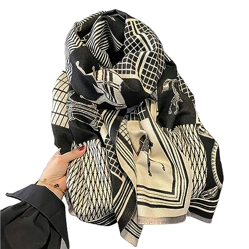 ZONTO Schal Dicker Winter Warm Warm Frauen Schalbrief Gedruckt Kaschmirschalpe-Ab von ZONTO