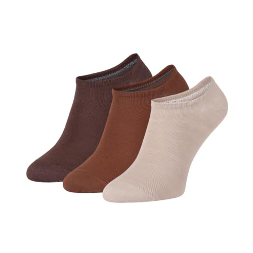 ZOOKSY - 3x Sneaker Socken Set - Einfarbige, Bunt BASIC (41-46) | Kurze Socken aus Baumwolle | Sportsocken für Damen und Herren | Farbe: Beige, Rot, Braun von ZOOKSY