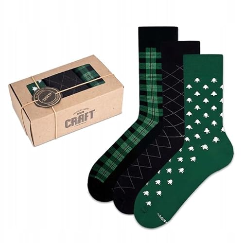 ZOOKSY - Bunte Socken für Damen & Herren (3 Paar) I Lustige Strümpfe mit Baumwolle I Funny Unisex Socks I Mehrfarbig I Größe: 36-42 (Grüner Winter) von ZOOKSY