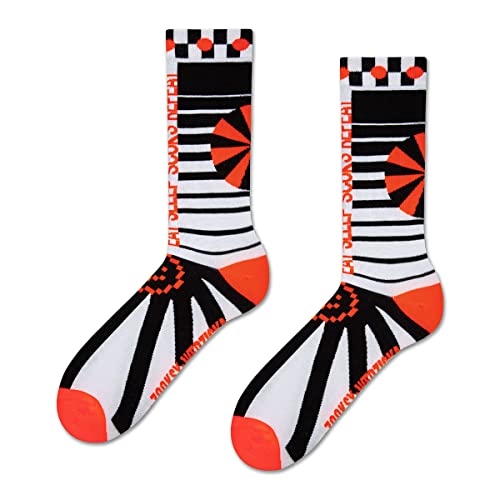 ZOOKSY - Bunte Socken mit Coole Motiv - PEACE I Größe: 36-40 I Fluoreszierende Motivsocken für Damen und Herren I Funky Socks I Lustige Strümpfe von ZOOKSY