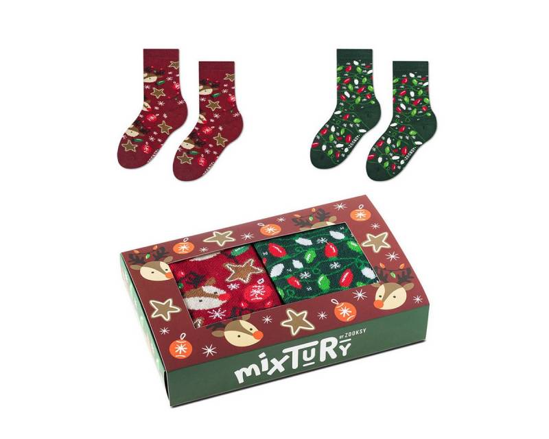 ZOOKSY Freizeitsocken lustige, bunte Weihnachtssocken in mixTURY Box, perfekt als Geschenk von ZOOKSY