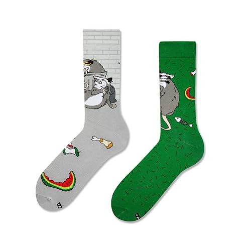 ZOOKSY - Lustige Bunte Socken für Damen und Herren (1 Paar) I Funny Socks I Verrückte Motivsocken mit Baumwolle I Bunt Motiv Socke I Opossums Motive I Große: 36-40 von ZOOKSY