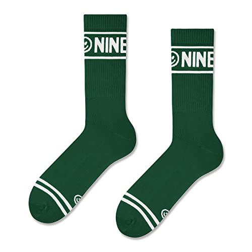ZOOKSY - Oldschool Tennissocken mit NINETIES Motiv (1 Paar) I Lange Bunt Socken für Damen und Herren - Unisex I Warme Strümpfe mit Baumwolle I Retro Sportsocken (0509 dunkelgrün) von ZOOKSY