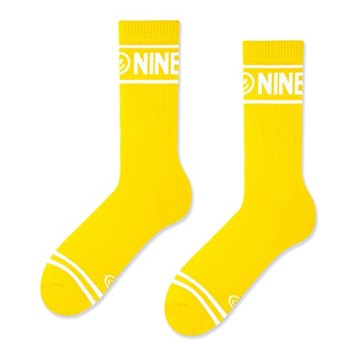 ZOOKSY - Oldschool Tennissocken mit NINETIES Motiv (1 Paar) I Lange Bunt Socken für Damen und Herren - Unisex I Warme Strümpfe mit Baumwolle I Retro Sportsocken (10217 gelb) von ZOOKSY