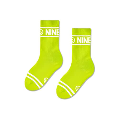 ZOOKSY - Oldschool Tennissocken mit NINETIES Motiv (1 Paar) I Lange Bunt Socken für Kinder Unisex I Warme Strümpfe mit Baumwolle I Retro Sportsocken Farbe: Limette (24-29) von ZOOKSY