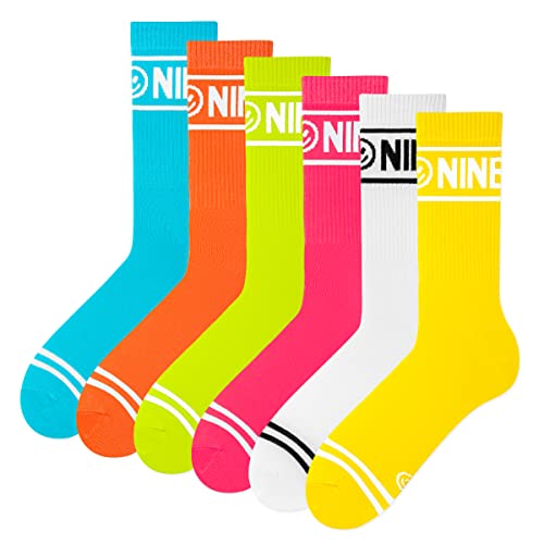 ZOOKSY - Oldschool Tennissocken mit NINETIES Motiv (6 Paar) I Lange Bunt Socken für Damen und Herren - Unisex I Warme Strümpfe mit Baumwolle I Retro Sportsocken - Bunt (36-40) von ZOOKSY