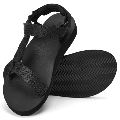 ZOOMCO Wassersandalen für Damen, lässig, leicht, Wandersandale mit Fußgewölbeunterstützung, Yogamatte, Einlegesohle, Outdoor-Sport, Strandschuhe, Dunkles Schwarz, 36 EU ZOOMCO Wassersandalen für Damen, lässig, leicht, Wandersandale mit Fußgewölbeunterstützung, Yogamatte, Einlegesohle, Outdoor-Sport, Strandschuhe, Dunkles Schwarz, 36 EU von ZOOMCO