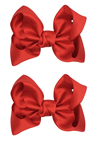 ZOONAI Haarschleifen für Babys, 7,6 cm, Haarnadel, Kopfbedeckung, für kleine Teenager, Kleinkinder, Mädchen, Kinder, Teenager, Kleinkinder, Haar-Accessoires – Set mit 2 Stück (rot) von ZOONAI