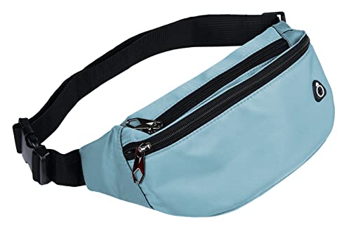 Bauchtasche für Herren und Damen, wasserdichte Sport-Hüfttasche, Gürteltasche für Reisen, Wandern, Laufen, 1 Packung - Grau Blau von ZOORON