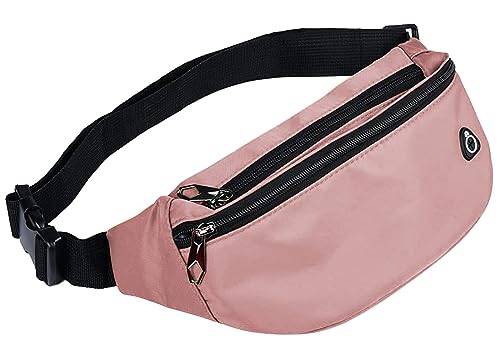 Bauchtasche für Männer Frauen, wasserdichte Sport-Hüfttasche, Gürteltasche für Reisen, Wandern, Laufen, 1er-Pack, Rosa, Large von ZOORON