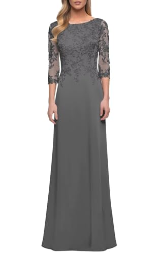 ZOOYYUE Abendkleider Elegant Für Hochzeit,Damen Spitzenapplikationen Brautmutterkleider Lang - Elegant Formelle Abendkleider A-Linie Chiffon Mutter Der Braut Langarm Kleider Grau 44 ZOOYYUE Abendkleider Elegant Für Hochzeit,Damen Spitzenapplikationen Brautmutterkleider Lang - Elegant Formelle Abendkleider A-Linie Chiffon Mutter Der Braut Langarm Kleider Grau 44 von ZOOYYUE