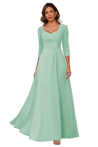 ZOOYYUE Chiffon Mutter der Braut Kleider Spitze Applikationen 3/4 Ärmel Abendkleider Lang A Line Brautmutterkleider für Hochzeit ZOOYYUE Chiffon Mutter der Braut Kleider Spitze Applikationen 3/4 Ärmel Abendkleider Lang A Line Brautmutterkleider für Hochzeit von ZOOYYUE