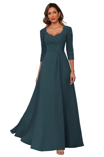 ZOOYYUE Chiffon Mutter der Braut Kleider Spitze Applikationen 3/4 Ärmel Abendkleider Lang A Line Brautmutterkleider für Hochzeit ZOOYYUE Chiffon Mutter der Braut Kleider Spitze Applikationen 3/4 Ärmel Abendkleider Lang A Line Brautmutterkleider für Hochzeit von ZOOYYUE