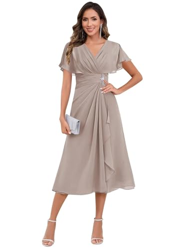 ZOOYYUE Kleider große größen festlich,Damen Chiffon Brautmutterkleider Für Hochzeitsgast A-Linie Festliche Elegant Abendkleider Lang Teelanges Brautmutter Kleid Taupe 48 ZOOYYUE Kleider große größen festlich,Damen Chiffon Brautmutterkleider Für Hochzeitsgast A-Linie Festliche Elegant Abendkleider Lang Teelanges Brautmutter Kleid Taupe 48 von ZOOYYUE