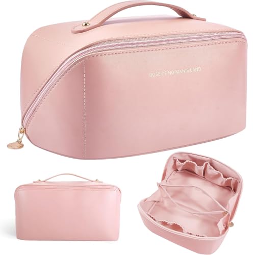 ZOPJUMA 1PCS Make-Up Taschen,Groß Kapazität Kosmetiktasche Damen,Wasserdichter Tragbare Reise Make Up Tasche,Ideal für Reisen oder den täglichen Gebrauch,Rosa von ZOPJUMA