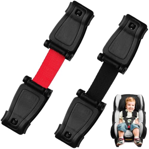 ZOPJUMA 2 Stück Autositz Kindersitz Gurt Sicherungen, Gurtschloss-Sicherung, Abschnallschutz Kindersitz, Baby Sicherheitsgurt Clip, Autositz Kinder,Kindersitz Gurt, Einstellbare(Schwarz und Rot) von ZOPJUMA