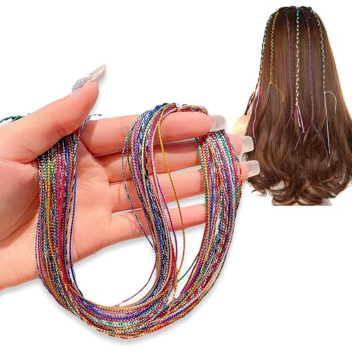 ZOPJUMA 30 Stück Haarzöpfe bunte Haarwickelschnur verschiedene Farbverlaufsfarben Haarseilband Regenbogen-Flecht-Haargummi DIY-Pferdeschwanz-Zöpfe Haar-Styling-Zubehör für Frauen Mädchen(Metallisch) von ZOPJUMA