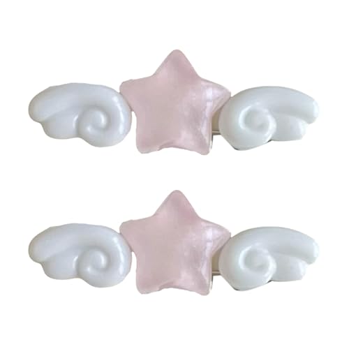 2000er Jahre Entenschnabel-Haarspange, süßes Sternflügel-Design für Damen, Teenager, dünnes Haar, Zubehör, dekorative Entenschnabel-Haarnadel von ZORESCOLEO