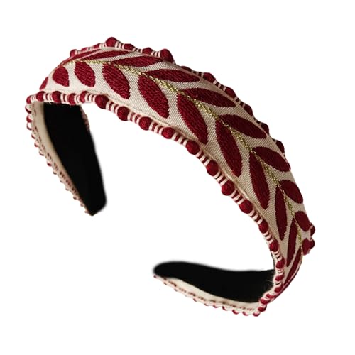 Breites geknotetes Haarband mit Blatt-Stickerei, weicher Stoff, Haardekoration, modische Kopfbedeckung für Damen und Mädchen, mehrfarbiges Haarband für den täglichen Gebrauch Breites geknotetes Haarband mit Blatt-Stickerei, weicher Stoff, Haardekoration, modische Kopfbedeckung für Damen und Mädchen, mehrfarbiges Haarband für den täglichen Gebrauch von ZORESCOLEO