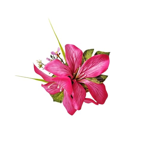 Seitliche Haarspange mit realistischem Lilien-Design, leichte Haarnadel für das tägliche Styling, besondere Anlässe, künstliche Blumen-Haarnadel von ZORESCOLEO