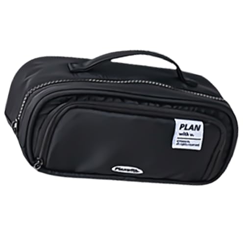 ZORESCOLEO Federmäppchen mit großem Fassungsvermögen, einfache Schreibwaren-Tasche, erweiterbare Bleistifttasche, Schreibtisch-Organizer für Schüler und Mädchen, Schwarz , as the pic show von ZORESCOLEO