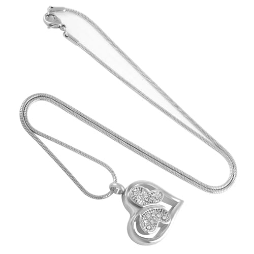 ZORESCOLEO Gedenk-Halskette, Asche-Behälter, Medaillon, Kremation, Halsschmuck für Asche/Haar, elegantes Medaillon mit Strasssteinen für Damen und Herren von ZORESCOLEO