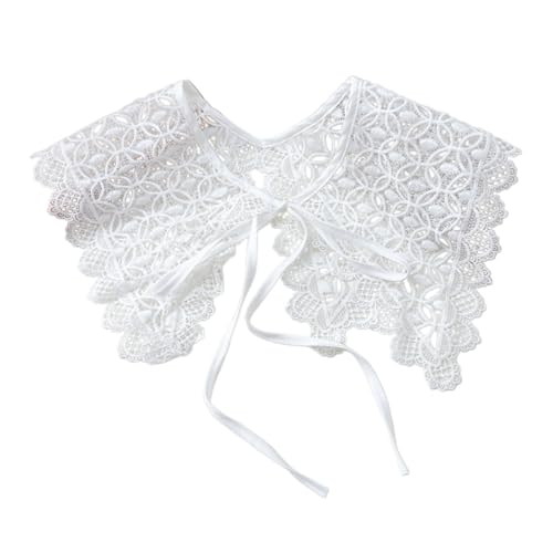 ZORESCOLEO Klassisches Revers, abnehmbare Halskette, Halsband, Spitzenbesatz, dekoratives Accessoire, 8 Stile, as the pic show, Polyester (Polyesterfaser) von ZORESCOLEO