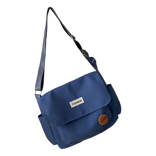 ZORESCOLEO Nylon Crossbody Bag Large Capacity Messengers Shoulder Bag Satchel Satchel with Adjustable Strap for Daily Commute and Travel, blau, AS the pic show von ZORESCOLEO