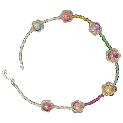 ZORESCOLEO Schöne Blumen-Schlüsselbeinkette, inspiriert von der Natur, Gewächshaus-Designs, tragbar, stabil, Schmuck, Geschenke für Frauen und Mädchen, as the pic show, Gemischte Materialien von ZORESCOLEO