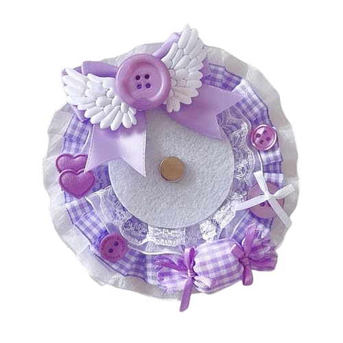 ZORESCOLEO Spitzenabzeichen mit Süßigkeitenfaktor, elegante Spitze und Süßigkeiten-Designs, Knopf-Display-Ständer für stilvolle Outfits von ZORESCOLEO