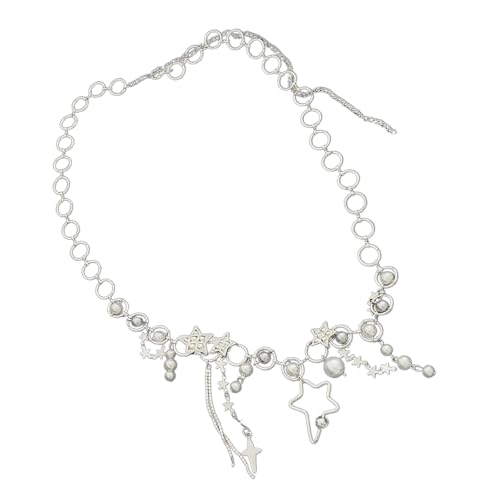 ZORESCOLEO Trendiger metallischer Taillengürtel mit einzigartigem Stern-Anhänger und stilvollen Fransen, dekorativer Unisex-Körperschmuck von ZORESCOLEO