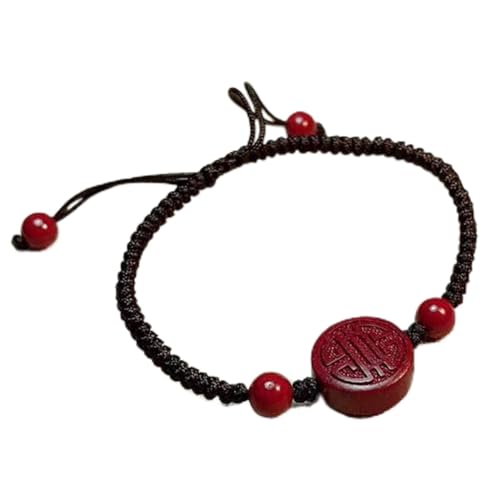 Perlenarmbänder, Schutzarmbänder for Männer und Frauen, Feng Shui-Armband, Fu-Marke Cinnabar, Lila, Gold, Sand, runde Perle, Kristall-Talisman-Armband, schützt Glück, Liebe, Geld, glücklichen Wohlstan von ZORILO