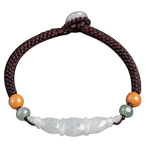 Perlenarmbänder, Schutzarmbänder for Männer und Frauen, natürlicher Jadeit, runde Perle, Kristall, Lotuswurzel, Feng Shui-Armband for Mann/Frau, verstellbarer Talisman, schützt Glück, Liebe, Geld, Rei von ZORILO