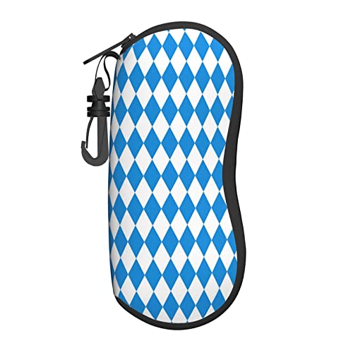 Sonnenbrillen-Etui mit Gürtelclip, tragbares Brillenetui, Oktoberfest, kariert, Neopren, Reißverschluss, Brillentasche für Damen und Herren, Schwarz , One size von ZORIN