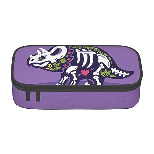 ZORIN Federmäppchen für Mädchen Jungen Große Kapazität Federmäppchen Halloween Cartoon Dino Stifttasche Tragbare Make-up-Tasche für Schule Büro Studenten Teenager, Schwarz , Einheitsgröße, Münzbeutel von ZORIN