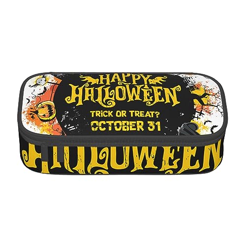 ZORIN Federmäppchen für Mädchen Jungen Große Kapazität Federmäppchen Happy Halloween Fliegenflügel Stifttasche Tragbare Make-up-Tasche für Schule Büro Studenten Teenager, Schwarz , Einheitsgröße, von ZORIN