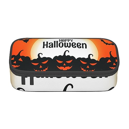 ZORIN Federmäppchen für Mädchen Jungen Große Kapazität Federmäppchen Happy Halloween Lächeln Kürbis Stift Tasche Tragbare Make-up-Tasche für Schule Büro Studenten Teenager, Schwarz , Einheitsgröße, von ZORIN