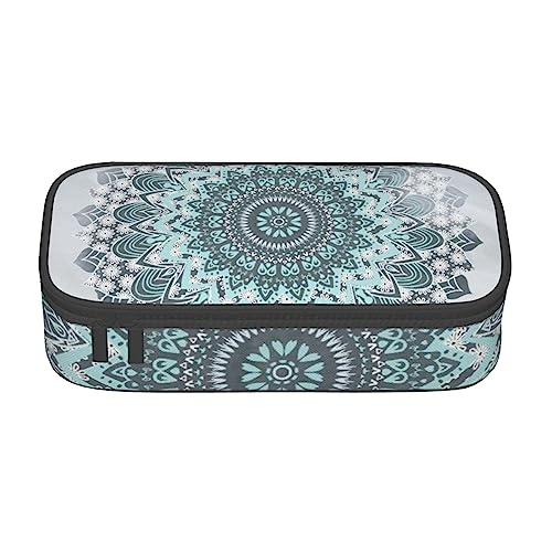 ZORIN Federmäppchen für Mädchen Jungen Große Kapazität Federmäppchen Mandala Hippie Böhmische Blume Stifttasche Tragbare Make-up-Tasche für Schule Büro Studenten Teenager, Schwarz , Einheitsgröße, von ZORIN