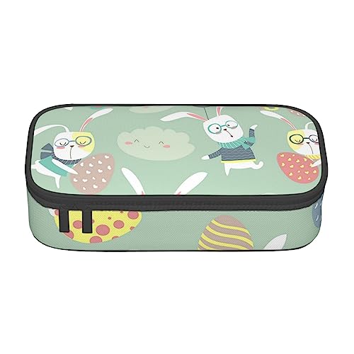 ZORIN Federmäppchen für Mädchen Jungen Große Kapazität Federmäppchen Ostern Cartoon Kaninchen Wolke Stifttasche Tragbare Make-up-Tasche für Schule Büro Studenten Teenager, Schwarz , Einheitsgröße, von ZORIN