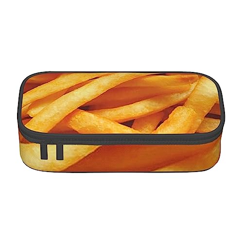 ZORIN Federmäppchen für Mädchen Jungen Große Kapazität Federmäppchen Pommes Frites Fast Food Stifttasche Tragbare Make-up-Tasche für Schule Büro Studenten Teenager, Schwarz , Einheitsgröße, Münzbeutel von ZORIN