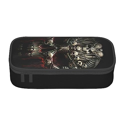 ZORIN Federmäppchen für Mädchen Jungen Große Kapazität Federmäppchen Wicked Skull Obsession Skulls Stifttasche Tragbare Make-up-Tasche für Schule Büro Studenten Teenager, Schwarz , Einheitsgröße, von ZORIN