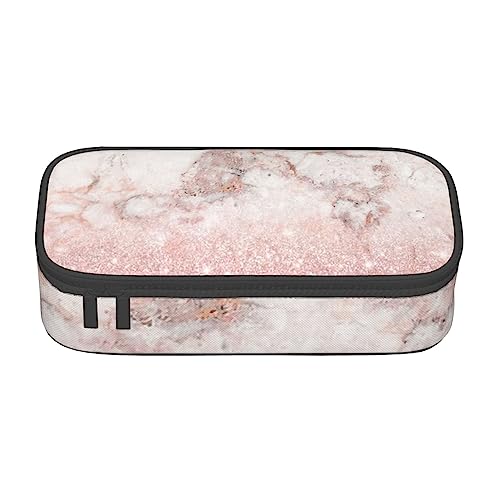 ZORIN Großes Federmäppchen, große Kapazität, Federmäppchen, Tasche, Rosa, Rose, Marmor, Ombre, Gold, Glitzer, tragbar, Büro, Schreibwaren, Make-up-Tasche, geeignet für Schule, Büro, Studenten, von ZORIN