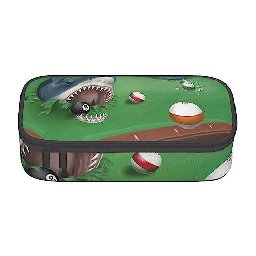 ZORIN Großes Federmäppchen für Mädchen und Jungen, Stifttasche, Beutel, Halter, Billard, Pool, Haie, Bälle, Schule, Schreibwaren, Organizer, Make-up-Kosmetiktasche für Teenager, Studenten, Erwachsene, von ZORIN