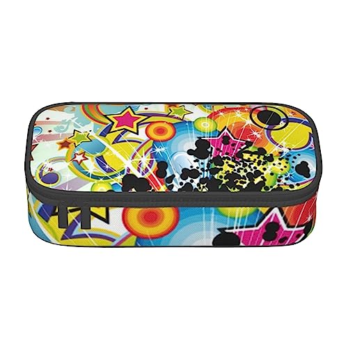 ZORIN Großes Federmäppchen für Mädchen und Jungen, Stifttasche, Beutel, Halter, Musik, Audio, Stern, Regenbogen, Graffiti, Schule, Schreibwaren, Organizer, Make-up-Kosmetiktasche für Teenager, von ZORIN