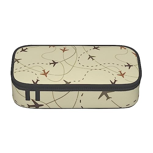 ZORIN Großes Federmäppchen für Mädchen und Jungen, Stifttasche, Tasche, Halter, Reisen, Flugzeug, Schule, Schreibwaren, Organizer, Make-up-Kosmetiktasche für Teenager, Studenten, Erwachsene, Schwarz , von ZORIN