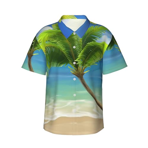 ZORIN Herren Hawaiihemd Funky Kurzarm Meer Strand Palme Hawaii Top Freizeitkleidung Sommerhemden für Strandurlaub Party von ZORIN