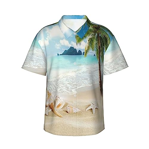 ZORIN Herren Hawaiihemd Funky Kurzarm Tropischer Baum Sommer Meer Strand Hawaii Top Freizeitkleidung Sommerhemden für Strandurlaub Party von ZORIN