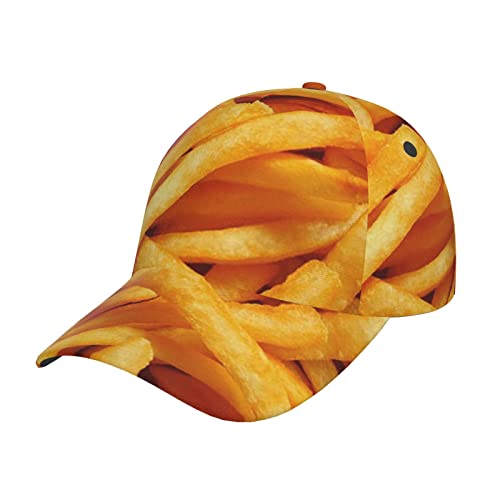 ZORIN Baseballkappe für Damen und Herren, gebogen, Pommes Frites, Fast Food, 3D-Druck, Hip-Pop, modisch, Trucker, Papa, verstellbar, Jugendliche, Straßenkappe, klassische Sportkappe für Uni, von ZORIN
