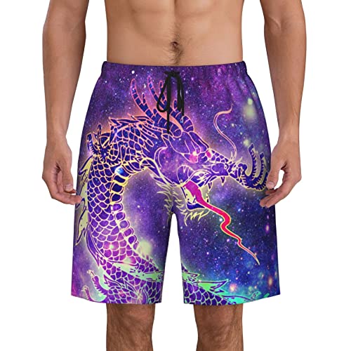 ZORIN Quick Dry Herren Badehose Galaxy Chinesischer Drache Badeanzüge für Herren Badeanzüge, Schwarz , 56 von ZORIN