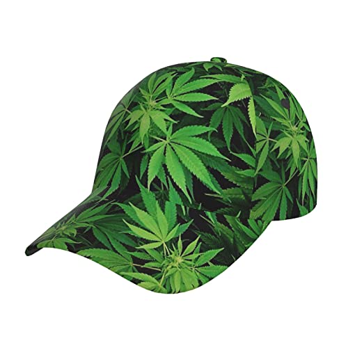 ZORIN Sport Cap Unisex Verstellbare gebogene Krempe Baseball Cap 3D Marihuana Weed Leaf Tennis Cap Snapback Hüte Papa Trucker Cap für Jugendliche Jungen Frauen Männer Schwarz, Schwarz , One size von ZORIN